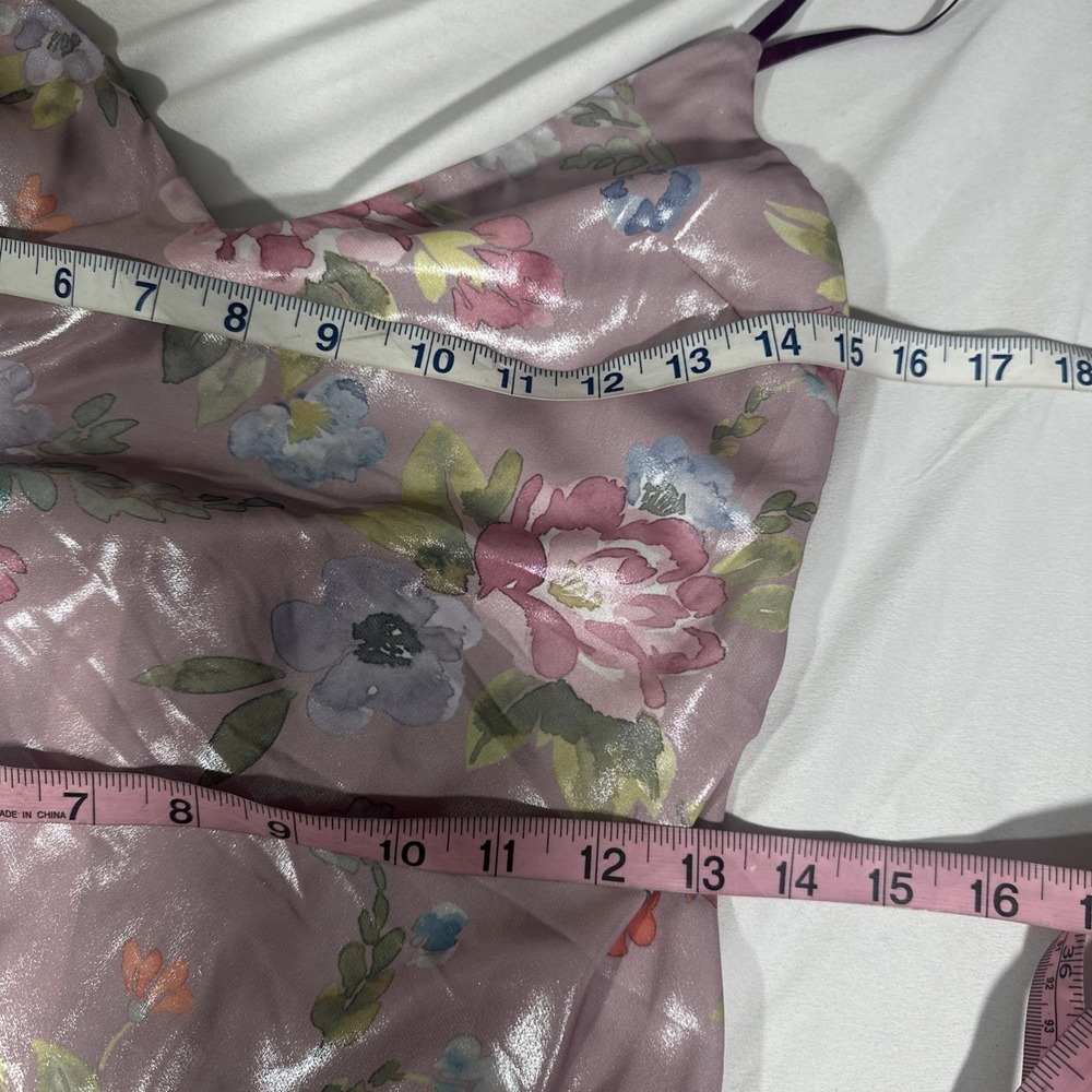 NEW $225 House of CB [ Small ] V Neck ARIA Mauve Floral Maxi Slip Dress‎ #7097 - Picture 6 of 16